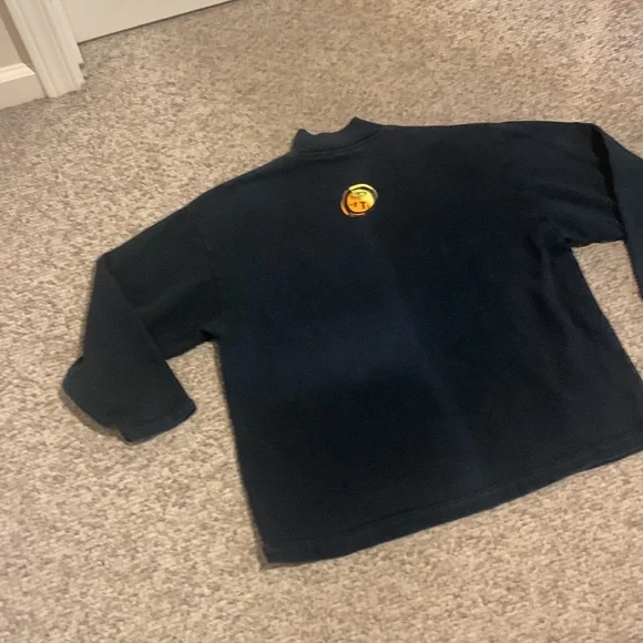 Vtg Gotcha black mock neck spelled out logo surf board neon shirt sz s - Picture 3 of 3